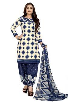 Multicolor printed crepe salwar