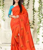 Muga Silk Embroidery Work Saree With Blouse For Women