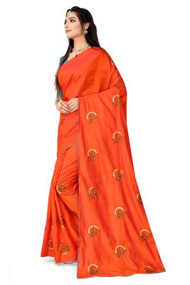 Muga Silk Embroidery Work Saree With Blouse For Women 2