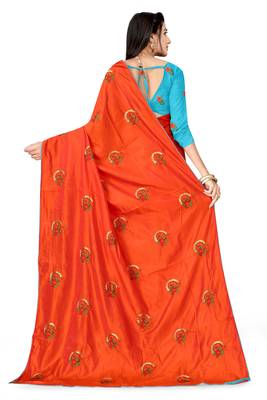 Muga Silk Embroidery Work Saree With Blouse For Women 4