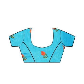 Muga Silk Embroidery Work Saree With Blouse For Women 5