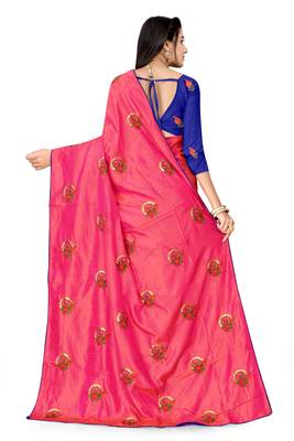 Muga Silk Embroidery Work Saree With Blouse For Women 4