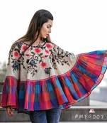 Indian Traditional Boho Style Circular Winter Khadi Poncho 
