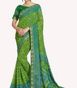 Designer Party Wear Traditional Look Heavy Border Bandhej Saree