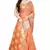 Orange printed banarasi silk saree with blouse