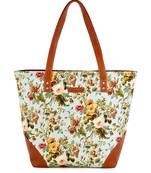 Lychee Bags Canvas Green Floral Printed Womens tote Bags