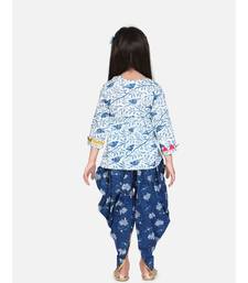white Block Print Cotton Full Sleeve Front Open Angrakha