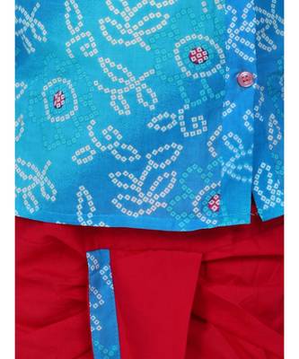blue Jaipuri Front Open Full Sleeve Dhoti Kurta 3