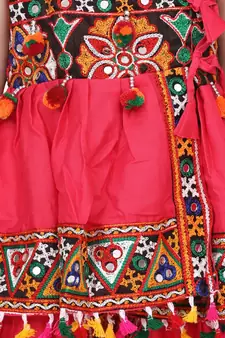 pink Embroidered Sleeveless Kedia Dhoti set