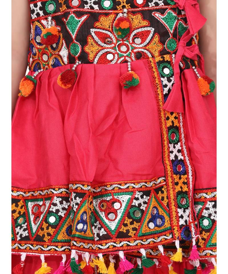 pink Embroidered Sleeveless Kedia Dhoti set