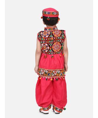 pink Embroidered Sleeveless Kedia Dhoti set 4