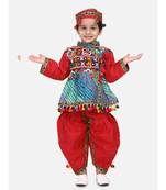 maroon Full Sleeve Leheria Kedia Dhoti Dress For Boys