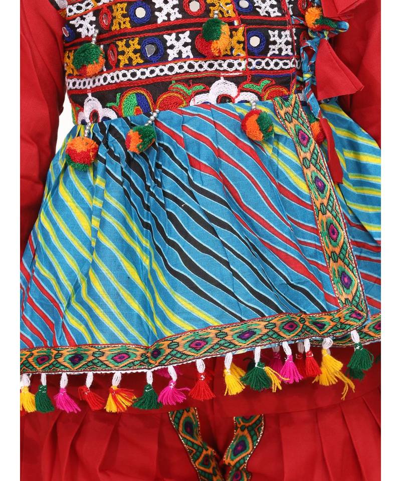 maroon Full Sleeve Leheria Kedia Dhoti Dress For Boys