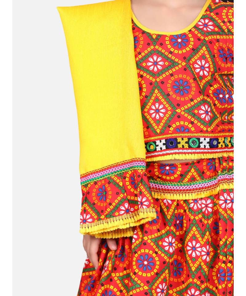 Bandhani Chaniya Choli With Frill Dupatta