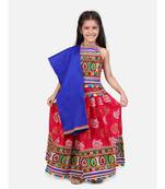 Gold Print Halter Neck Chaniya Choli