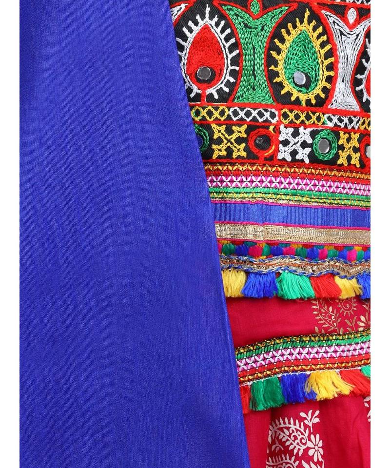 Gold Print Halter Neck Chaniya Choli