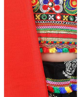 Gold Print Halter Neck Chaniya Choli 2