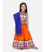 White Dandiya Border Plain Chaniya Choli