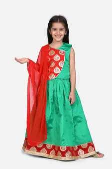 Round Panel Foil Print Lehenga