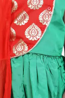 Round Panel Foil Print Lehenga
