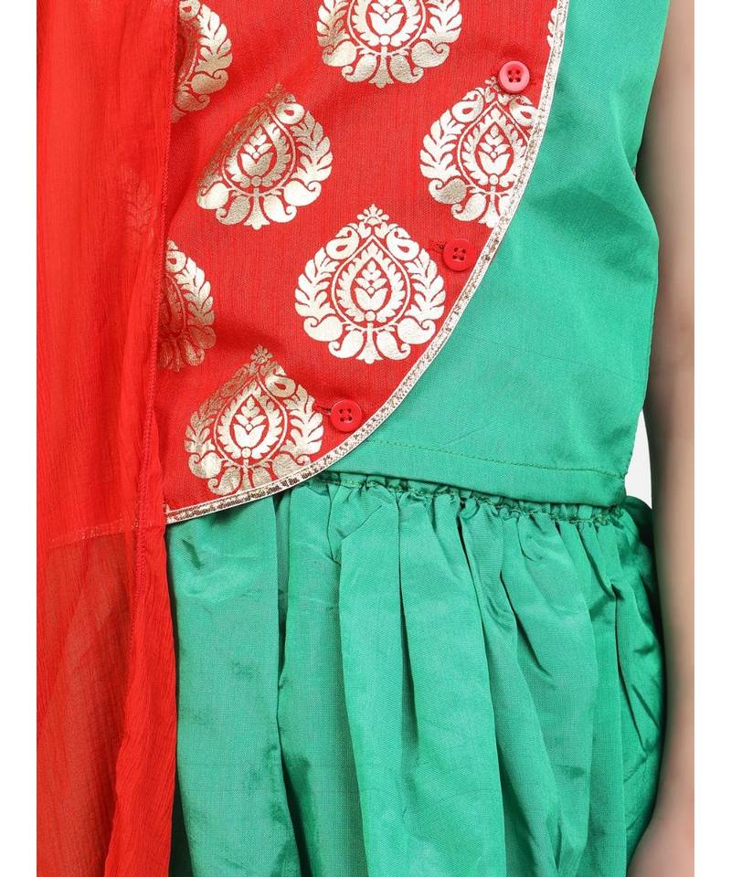 Round Panel Foil Print Lehenga