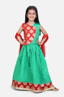 Round Panel Foil Print Lehenga