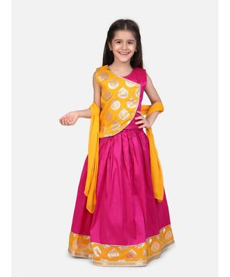 Round Panel Foil Print Lehenga 3