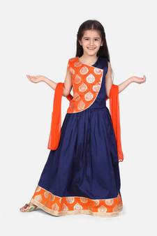 Round Panel Foil Print Lehenga