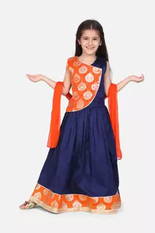 Round Panel Foil Print Lehenga