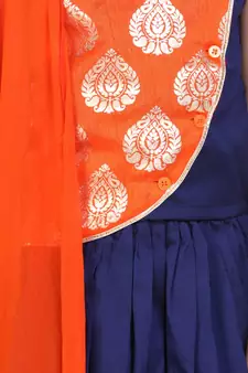 Round Panel Foil Print Lehenga