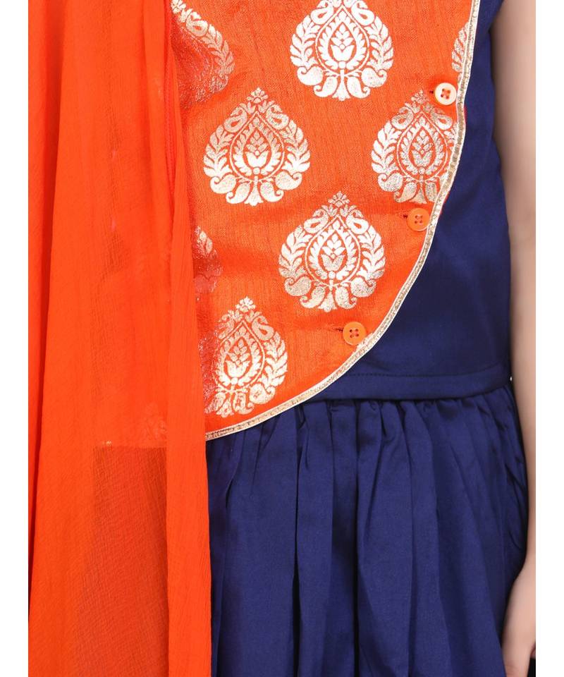 Round Panel Foil Print Lehenga