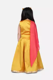 Round Panel Foil Print Lehenga