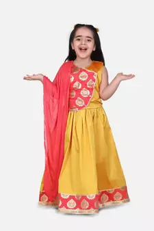 Round Panel Foil Print Lehenga