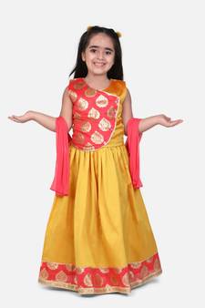 Round Panel Foil Print Lehenga