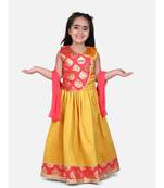 Round Panel Foil Print Lehenga