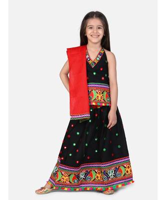 Mirror Embroidery Halter Neck Chaniya Choli 1