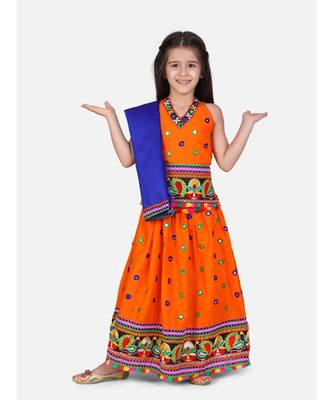 Mirror Embroidery Halter Neck Chaniya Choli 1