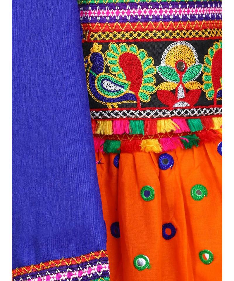 Mirror Embroidery Halter Neck Chaniya Choli