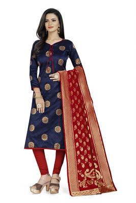 Navy-blue jacquard jacquard salwar 1