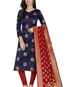 Navy-blue jacquard jacquard salwar