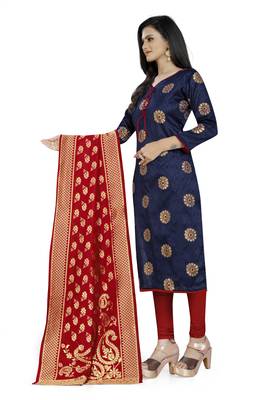 Navy-blue jacquard jacquard salwar 3