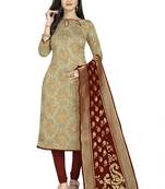 Beige jacquard jacquard salwar