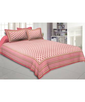 Rose Pink Feathers Double Bedsheet 1