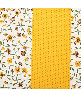 Floral Double Bedsheet Yellow Color Dotted Border with 2 Pillow Covers 3