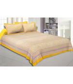 Honey Yellow Abstract Double Bedsheet