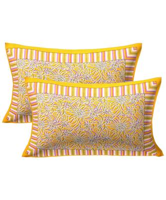 Honey Yellow Abstract Double Bedsheet 2