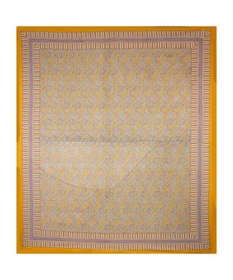 Honey Yellow Abstract Double Bedsheet 3