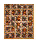 Yellow Border Elephant Pattern Screen Print Double Bed Sheet