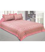 Flamingo Pink Abstract Double Bedsheet
