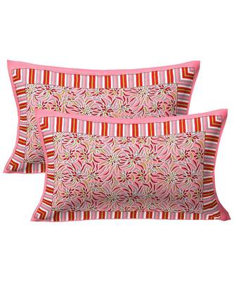 Flamingo Pink Abstract Double Bedsheet 2